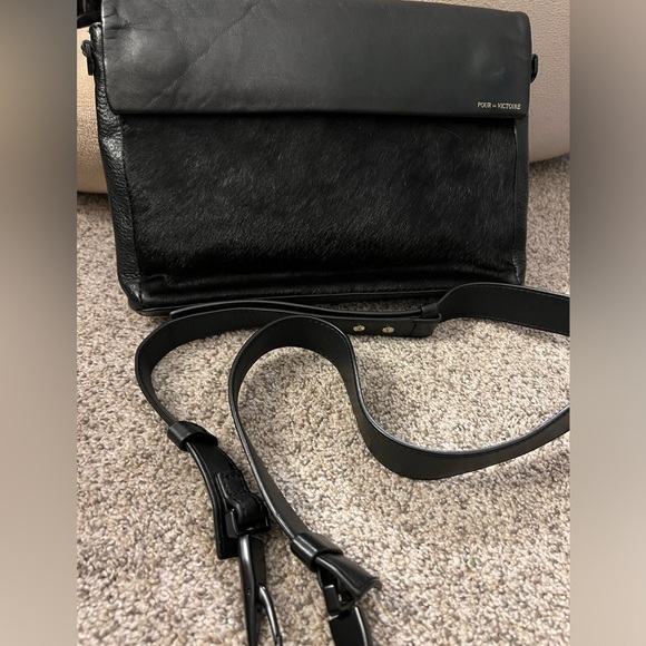 Pour La Victoire Leather & Calf Fur Crossbody - Picture 3 of 7